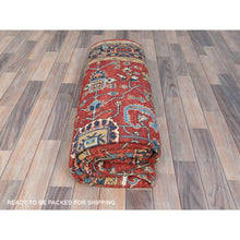 Load image into Gallery viewer, 6&#39;1&quot;x9&#39;1&quot; Imperial Red, Afghan Peshawar With All Over Heriz Design, Natural Dyes, Dense Weave, Pure Wool, Hand Knotted, Oriental Rug FWR510132
