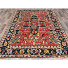 Load image into Gallery viewer, 6&#39;1&quot;x9&#39;2&quot; Imperial Red, Afghan Peshawar With Large Medallion Heriz Design, Natural Dyes, Densely Woven, Soft Wool, Hand Knotted, Oriental Rug FWR510138