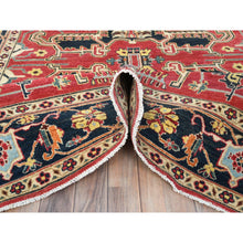 Load image into Gallery viewer, 6&#39;1&quot;x9&#39;2&quot; Imperial Red, Afghan Peshawar With Large Medallion Heriz Design, Natural Dyes, Densely Woven, Soft Wool, Hand Knotted, Oriental Rug FWR510138