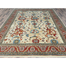 Load image into Gallery viewer, 9&#39;x11&#39;4&quot; Ivory, Afghan Peshawar With All Over Heriz Design, 200 Kpsi, Natural Dyes, Soft Wool Hand Knotted, Oriental Rug FWR510198