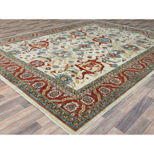 Load image into Gallery viewer, 9&#39;x11&#39;4&quot; Ivory, Afghan Peshawar With All Over Heriz Design, 200 Kpsi, Natural Dyes, Soft Wool Hand Knotted, Oriental Rug FWR510198