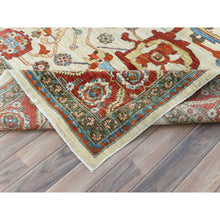 Load image into Gallery viewer, 9&#39;x11&#39;4&quot; Ivory, Afghan Peshawar With All Over Heriz Design, 200 Kpsi, Natural Dyes, Soft Wool Hand Knotted, Oriental Rug FWR510198