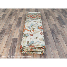 Load image into Gallery viewer, 9&#39;x11&#39;4&quot; Ivory, Afghan Peshawar With All Over Heriz Design, 200 Kpsi, Natural Dyes, Soft Wool Hand Knotted, Oriental Rug FWR510198
