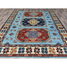 Load image into Gallery viewer, 9&#39;x11&#39;8&quot; Sky Blue, Armenian Inspired Caucasian Design With Large Medallions 200 Kpsi, Vegetable Dyes, Extra Soft Wool Hand Knotted Oriental Rug FWR510204