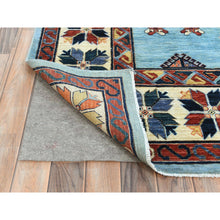 Load image into Gallery viewer, 9&#39;x11&#39;8&quot; Sky Blue, Armenian Inspired Caucasian Design With Large Medallions 200 Kpsi, Vegetable Dyes, Extra Soft Wool Hand Knotted Oriental Rug FWR510204