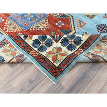 Load image into Gallery viewer, 9&#39;x11&#39;8&quot; Sky Blue, Armenian Inspired Caucasian Design With Large Medallions 200 Kpsi, Vegetable Dyes, Extra Soft Wool Hand Knotted Oriental Rug FWR510204
