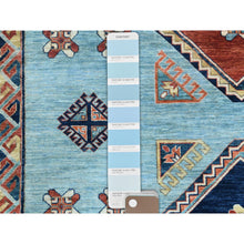 Load image into Gallery viewer, 9&#39;x11&#39;8&quot; Sky Blue, Armenian Inspired Caucasian Design With Large Medallions 200 Kpsi, Vegetable Dyes, Extra Soft Wool Hand Knotted Oriental Rug FWR510204