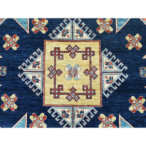 9'x11'8" Sky Blue, Armenian Inspired Caucasian Design With Large Medallions 200 Kpsi, Vegetable Dyes, Extra Soft Wool Hand Knotted Oriental Rug FWR510204