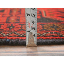 Load image into Gallery viewer, 4&#39;2&quot;x6&#39;5&quot; Rose Red, Afghan Andkhoy With Village Design, Organic Wool, Hand Knotted Oriental Rug FWR510648