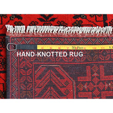 Load image into Gallery viewer, 4&#39;2&quot;x6&#39;5&quot; Rose Red, Afghan Andkhoy With Village Design, Organic Wool, Hand Knotted Oriental Rug FWR510648