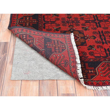 Load image into Gallery viewer, 4&#39;1&quot;x6&#39;3&quot; Candy Red, Afghan Andkhoy With Elephant Feet Design, Pure Wool, Hand Knotted Oriental Rug FWR510660