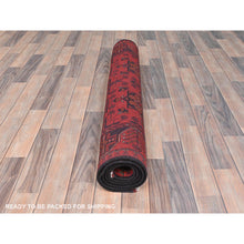 Load image into Gallery viewer, 4&#39;1&quot;x6&#39;3&quot; Candy Red, Afghan Andkhoy with Elephant Feet Design, Pure Wool, Hand Knotted Oriental Rug FWR510660
