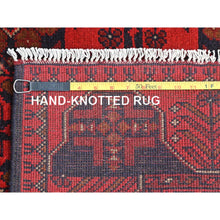 Load image into Gallery viewer, 4&#39;1&quot;x6&#39;3&quot; Candy Red, Afghan Andkhoy with Elephant Feet Design, Pure Wool, Hand Knotted Oriental Rug FWR510660