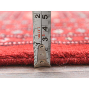10'1"x14'7" Hibiscus Red, Princess Bokara With All Over Medallions, Natural Dyes, Extra Soft Wool, Hand Knotted Oriental Rug FWR511212