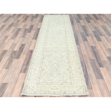 Load image into Gallery viewer, 2&#39;9&quot;x9&#39;7&quot; Ivory, Hand Knotted, Afghan Stone Washed Peshawar, Soft Wool, Runner Oriental Rug FWR511278