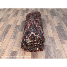 Load image into Gallery viewer, 6&#39;8&quot;x9&#39;3&quot; Tomato Red, Hand Knotted, Worn Wool, Vintage Persian Heriz, Good Condition, Sides And Ends Professionally Secured, Cleaned, Oriental Rug FWR511422