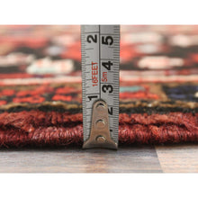 Load image into Gallery viewer, 6&#39;8&quot;x9&#39;3&quot; Tomato Red, Hand Knotted, Worn Wool, Vintage Persian Heriz, Good Condition, Sides And Ends Professionally Secured, Cleaned, Oriental Rug FWR511422