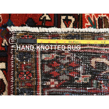 Load image into Gallery viewer, 6&#39;8&quot;x9&#39;3&quot; Tomato Red, Hand Knotted, Worn Wool, Vintage Persian Heriz, Good Condition, Sides And Ends Professionally Secured, Cleaned, Oriental Rug FWR511422