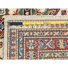 Load image into Gallery viewer, 2&#39;9&quot;x35&#39;8&quot; Ivory, Afghan Super Kazak With Geometric Medallion Design, Natural Dyes, Soft Wool Hand Knotted, Xl Runner Oriental Rug FWR511746