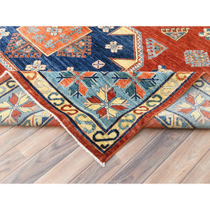 9'x12'2" Imperial Red, Armenian Inspired Caucasian Design, 200 Kpsi, Natural Dyes, Densely Woven, Natural Wool, Hand Knotted, Oriental Rug FWR511794