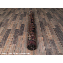 Load image into Gallery viewer, 4&#39;10&quot;x8&#39;1&quot; Bisque Brown, Washed Out and Distressed, Vintage Persian Shiraz with Geometric Pattern, Shaved Low, Zero Pile, Sides and Ends Professionally Secured, Clean, Hand Knotted, 100% Wool, Oriental Rug FWR5112
