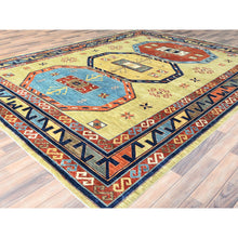 Load image into Gallery viewer, 9&#39;x11&#39;7&quot; Old Moss Green, Armenian Inspired Caucasian Design, 200 Kpsi, Natural Dyes, Densely Woven, Soft Wool, Hand Knotted, Oriental Rug FWR511854