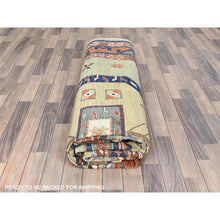 Load image into Gallery viewer, 9&#39;x11&#39;7&quot; Old Moss Green, Armenian Inspired Caucasian Design, 200 Kpsi, Natural Dyes, Densely Woven, Soft Wool, Hand Knotted, Oriental Rug FWR511854