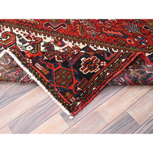 Load image into Gallery viewer, 7&#39;10&quot;x11&#39; Crimson Red, Hand Knotted, Vintage Bohemian Persian Heriz, Large Geometric Medallion, Good Condition, Rustic Look, Pure Wool, Sides And Ends Professionally Secured, Cleaned, Oriental Rug FWR511890