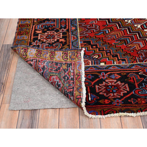 10'x12'8' Barn Red, Semi Antique Bohemian Persian Heriz, Good Condition, Rustic Look, Pure Wool, Hand Knotted, Sides And Ends Professionally Secured, Cleaned, Oriental Rug FWR512082