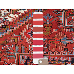 10'x12'8' Barn Red, Semi Antique Bohemian Persian Heriz, Good Condition, Rustic Look, Pure Wool, Hand Knotted, Sides And Ends Professionally Secured, Cleaned, Oriental Rug FWR512082