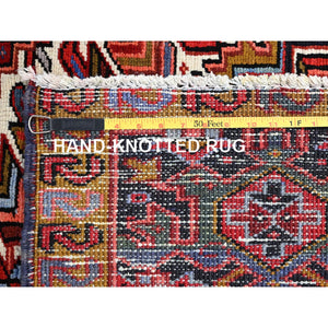 10'x12'8' Barn Red, Semi Antique Bohemian Persian Heriz, Good Condition, Rustic Look, Pure Wool, Hand Knotted, Sides And Ends Professionally Secured, Cleaned, Oriental Rug FWR512082