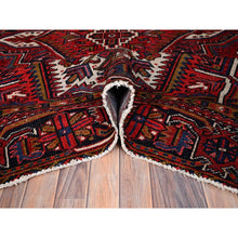 Load image into Gallery viewer, 7&#39;8&quot;x11&#39; Carmine Red, Semi Antique Bohemian Persian Heriz, Good Condition, Distressed Feel, Evenly Worn, Pure Wool, Hand Knotted, Sides And Ends Professionally Secured, Cleaned, Oriental Rug FWR512136