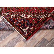 Load image into Gallery viewer, 7&#39;8&quot;x11&#39; Carmine Red, Semi Antique Bohemian Persian Heriz, Good Condition, Distressed Feel, Evenly Worn, Pure Wool, Hand Knotted, Sides And Ends Professionally Secured, Cleaned, Oriental Rug FWR512136
