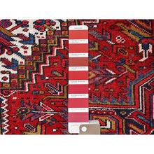 Load image into Gallery viewer, 7&#39;8&quot;x11&#39; Carmine Red, Semi Antique Bohemian Persian Heriz, Good Condition, Distressed Feel, Evenly Worn, Pure Wool, Hand Knotted, Sides And Ends Professionally Secured, Cleaned, Oriental Rug FWR512136