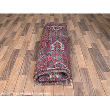 Load image into Gallery viewer, 7&#39;8&quot;x11&#39; Carmine Red, Semi Antique Bohemian Persian Heriz, Good Condition, Distressed Feel, Evenly Worn, Pure Wool, Hand Knotted, Sides And Ends Professionally Secured, Cleaned, Oriental Rug FWR512136
