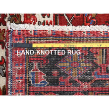 Load image into Gallery viewer, 9&#39;8&quot;x12&#39;9&quot; Imperial Red With Ivory Corners, Pure Wool, Hand Knotted, Semi Antique Bohemian Persian Heriz, Good Condition, Rustic Feel, Sides And Ends Professionally Secured, Cleaned, Oriental Rug FWR512190