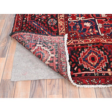 Load image into Gallery viewer, 9&#39;6&quot;x13&#39;6&quot; Cardinals Red, Pure Wool, Hand Knotted, Semi Antique Bohemian Persian Heriz, Good Condition, Distressed Look, Sides And Ends Professionally Secured, Cleaned, Oriental Rug FWR512220