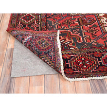 Load image into Gallery viewer, 10&#39;1&quot;x12&#39;9&quot; Desire Red, Hand Knotted, Semi Antique Bohemian Persian Heriz, Good Condition, Distressed Look, Pure Wool, Sides And Ends Professionally Secured, Cleaned, Oriental Rug FWR512292