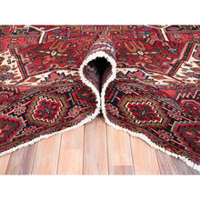 Load image into Gallery viewer, 10&#39;1&quot;x12&#39;9&quot; Desire Red, Hand Knotted, Semi Antique Bohemian Persian Heriz, Good Condition, Distressed Look, Pure Wool, Sides And Ends Professionally Secured, Cleaned, Oriental Rug FWR512292
