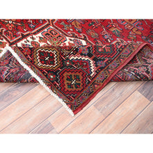 Load image into Gallery viewer, 10&#39;1&quot;x12&#39;9&quot; Desire Red, Hand Knotted, Semi Antique Bohemian Persian Heriz, Good Condition, Distressed Look, Pure Wool, Sides And Ends Professionally Secured, Cleaned, Oriental Rug FWR512292