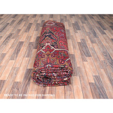 Load image into Gallery viewer, 10&#39;1&quot;x12&#39;9&quot; Desire Red, Hand Knotted, Semi Antique Bohemian Persian Heriz, Good Condition, Distressed Look, Pure Wool, Sides And Ends Professionally Secured, Cleaned, Oriental Rug FWR512292