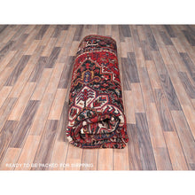Load image into Gallery viewer, 8&#39;3&quot;x10&#39;10&quot; Chili Red With Ivory Corners, Rustic Feel, Pure Wool, Hand Knotted, Semi Antique Bohemian Persian Heriz, Good Condition, Sides And Ends Professionally Secured, Cleaned, Oriental Rug FWR512310