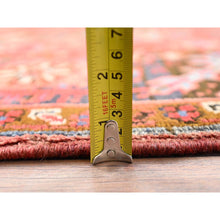 Load image into Gallery viewer, 7&#39;5&quot;x10&#39;10&quot; Prismatic Red, Pure Wool, Hand Knotted, Semi Antique Bohemian Persian Heriz, Good Condition, Rustic Look, Sides And Ends Professionally Secured, Cleaned, Oriental Rug FWR512370