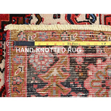 Load image into Gallery viewer, 7&#39;5&quot;x10&#39;10&quot; Prismatic Red, Pure Wool, Hand Knotted, Semi Antique Bohemian Persian Heriz, Good Condition, Rustic Look, Sides And Ends Professionally Secured, Cleaned, Oriental Rug FWR512370