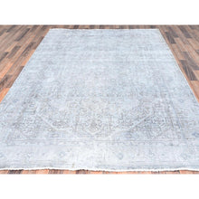 Load image into Gallery viewer, 6&#39;6&quot;x9&#39; Ash Gray, Vintage Persian Tabriz, Distressed, Sheared Low, Soft Wool, Hand Knotted, Oriental Rug FWR512376