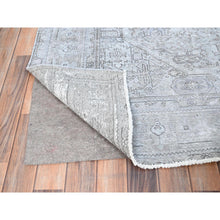 Load image into Gallery viewer, 6&#39;6&quot;x9&#39; Ash Gray, Vintage Persian Tabriz, Distressed, Sheared Low, Soft Wool, Hand Knotted, Oriental Rug FWR512376