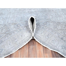 Load image into Gallery viewer, 6&#39;6&quot;x9&#39; Ash Gray, Vintage Persian Tabriz, Distressed, Sheared Low, Soft Wool, Hand Knotted, Oriental Rug FWR512376
