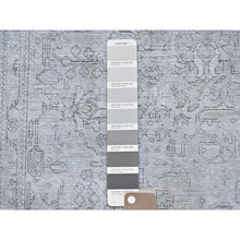Load image into Gallery viewer, 6&#39;6&quot;x9&#39; Ash Gray, Vintage Persian Tabriz, Distressed, Sheared Low, Soft Wool, Hand Knotted, Oriental Rug FWR512376