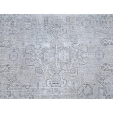 Load image into Gallery viewer, 6&#39;6&quot;x9&#39; Ash Gray, Vintage Persian Tabriz, Distressed, Sheared Low, Soft Wool, Hand Knotted, Oriental Rug FWR512376
