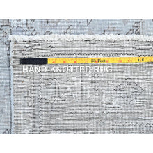 Load image into Gallery viewer, 6&#39;6&quot;x9&#39; Ash Gray, Vintage Persian Tabriz, Distressed, Sheared Low, Soft Wool, Hand Knotted, Oriental Rug FWR512376